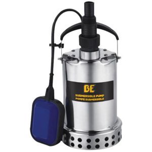 grey submersible pump with blue pump handle