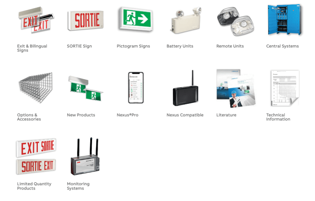 Emergency lighting and exit signs offered by ABB