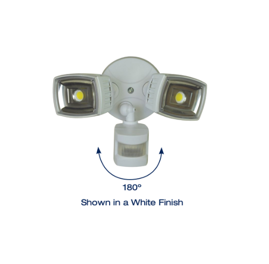 Floodlight with motion sensor showing the 180 range