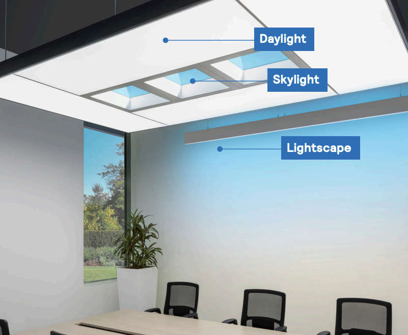 office showing luminaires