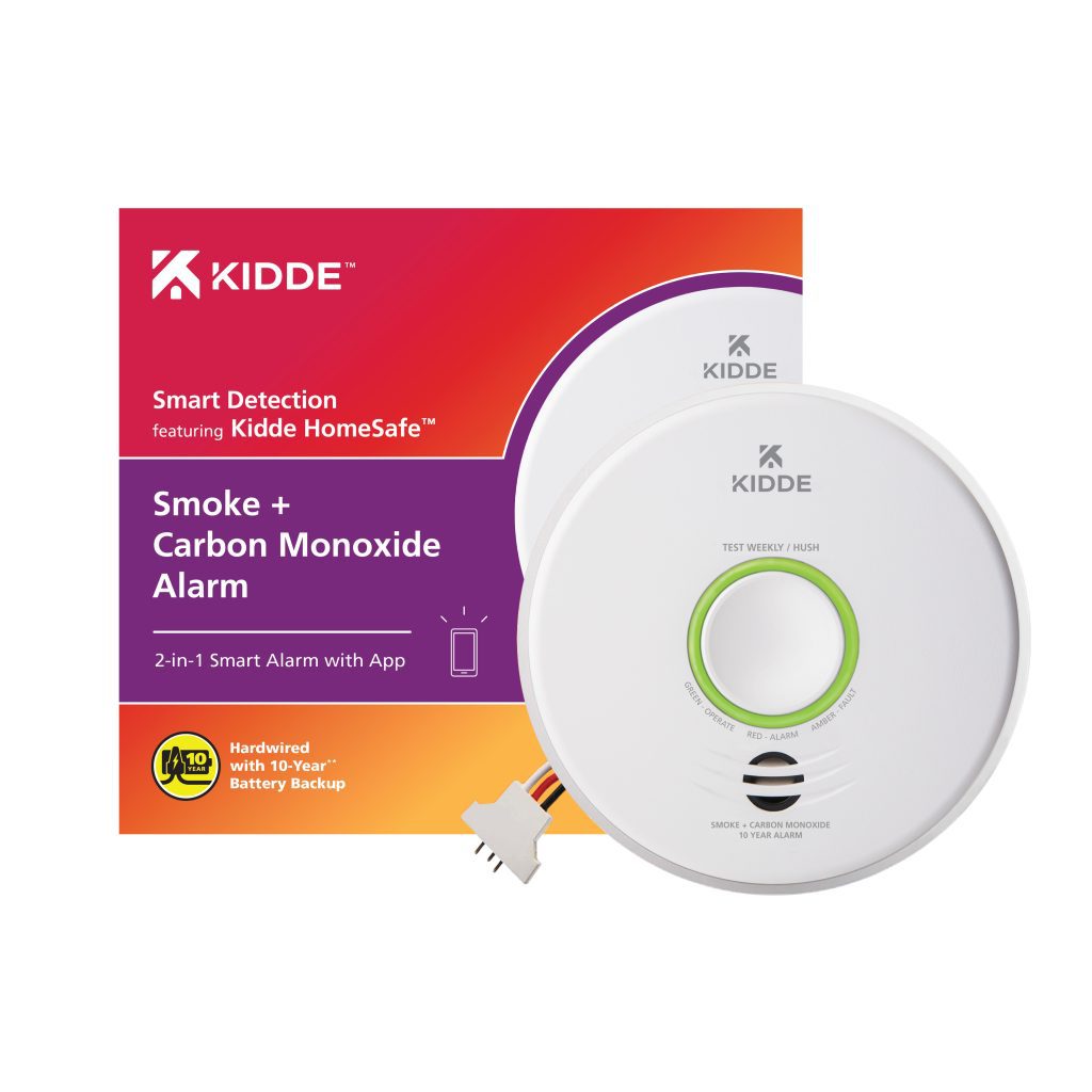 Kidde smart alarm package with the alarm outside