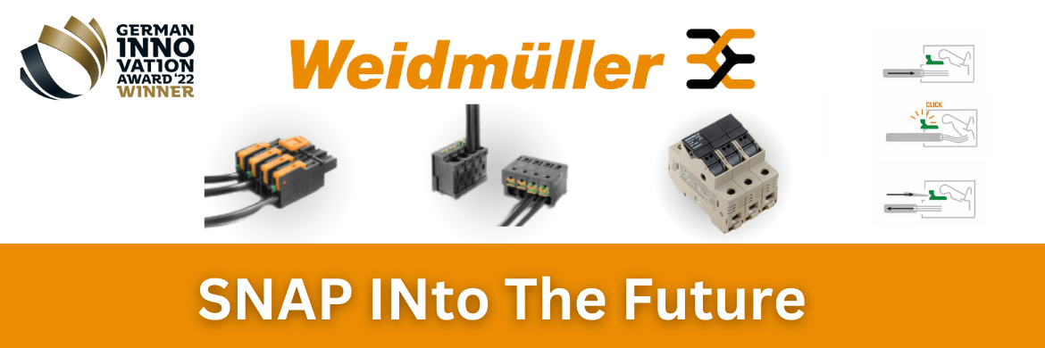 weidmuller logo with terminal and hybrid connectors